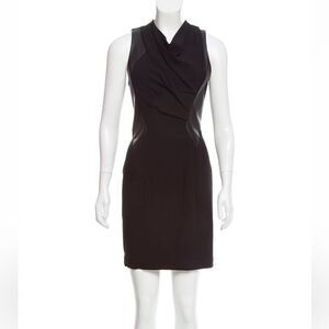 Pristine condition. Helmut Lang
Leather-Accented Sheath Dress